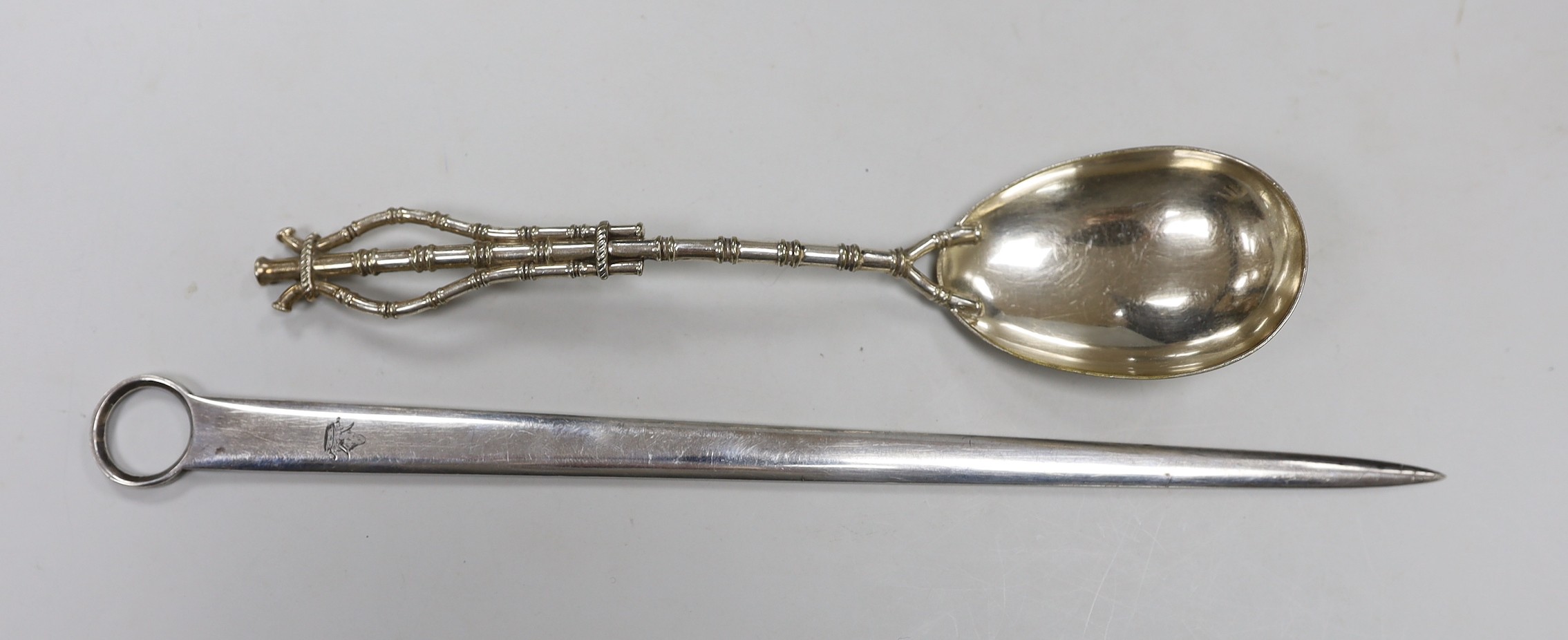 Coronation and Royal ephemera, together with a plated meat skewer and faux bamboo handled fruit spoon